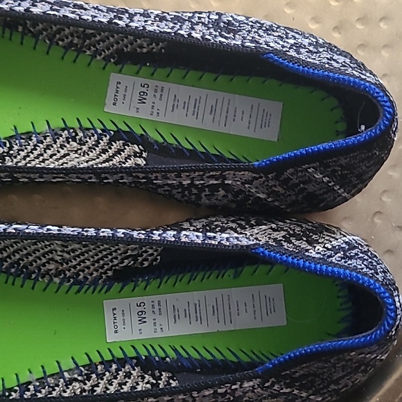 Rothy's The Square Shoe Flats Midnight Tweed Black Blue Sz 9.5 - Picture 3 of 8